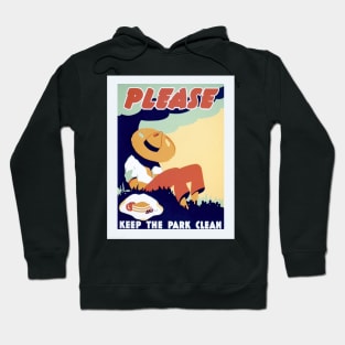 Digitally Restored "Please Keep The Park Clean" WPA Reprint Hoodie